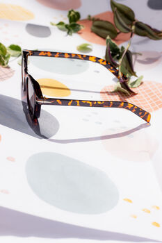 Tortoise Rounded Square Retro Pin Style Sunglasses, 4 of 7