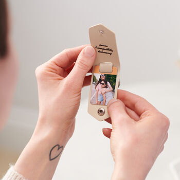 Personalised Birth Flower Photo Keyring, 4 of 11