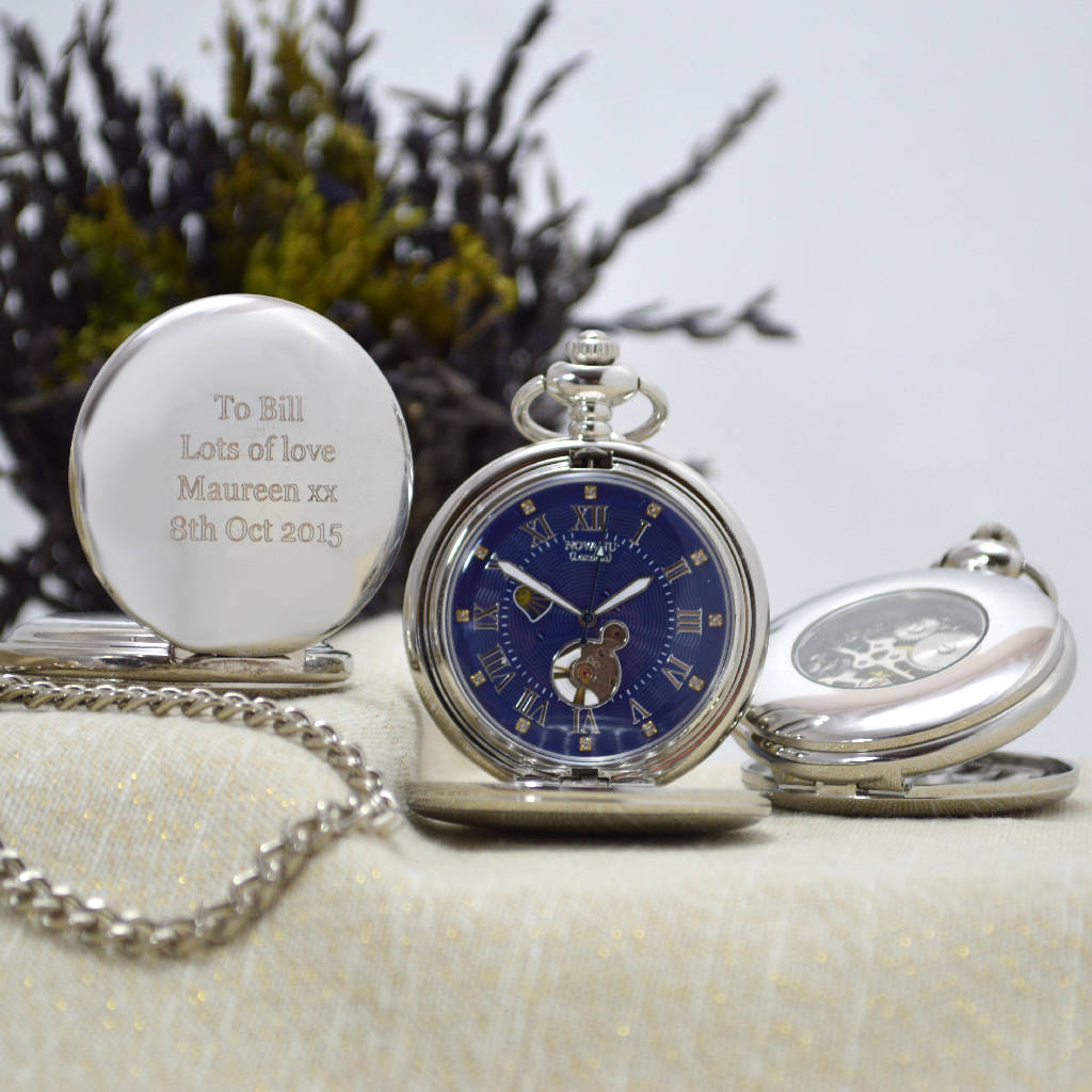 Personalised Pocket Watch With Day And Night Function By GiftsOnline4U ...