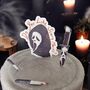 Black/ Grey Gothic Horror Candy Floss Cake, thumbnail 4 of 8