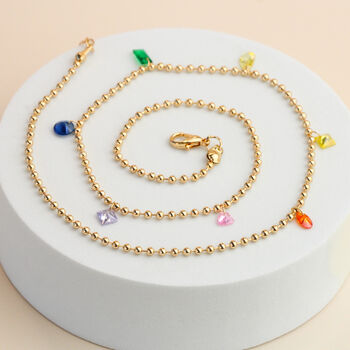 Gold Colour Rainbow Crystal Chain, 2 of 3