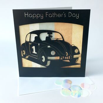 Fathers Day Card Laser Cut Vintage Mini, 3 of 7