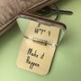 Personalised Olive Checkered Print Wooden Keyring, thumbnail 4 of 6