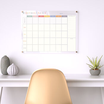 Personalised Weekly Family Command Centre Whiteboard Multi Coloured, 2 of 7