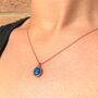 Natural Black Opal Silver October Birthstone Necklace, thumbnail 4 of 7
