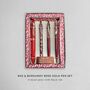 Red And Burgundy Rose Gold Four Piece Pen Gift Set, thumbnail 9 of 9