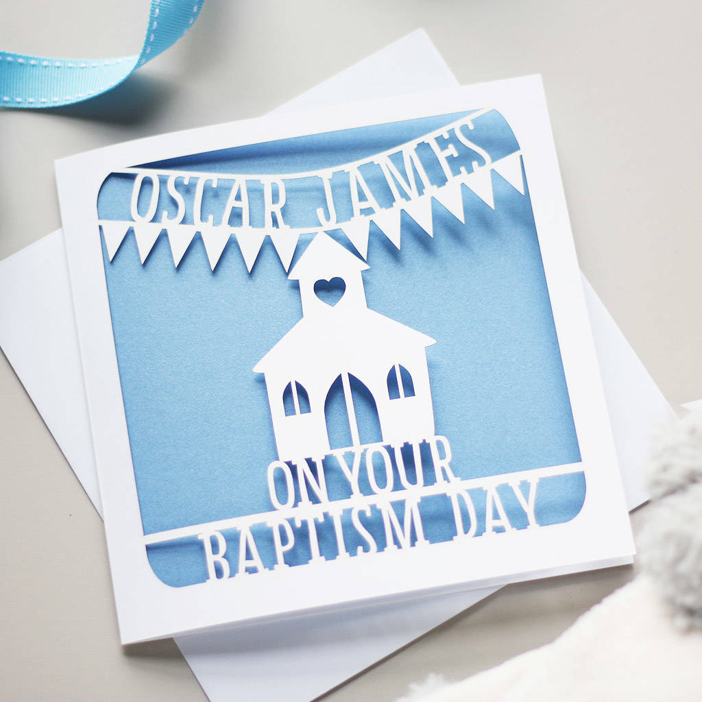 personalised baptism card by whole in the middle ...