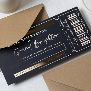 Personalised Hotel Reservation Gift Voucher Gold Foil, 3 of 9