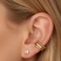 Women's Round Diamond Look Solitaire Stud Earrings In 18k Gold, thumbnail 3 of 6