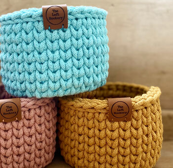 Block Colour Crochet Basket, 4 of 6