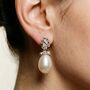 Silver Baroque Pearl Earrings Lyra, thumbnail 1 of 4
