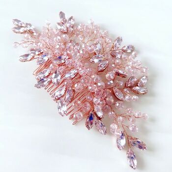 Pink Crystal Hair Comb, 3 of 3