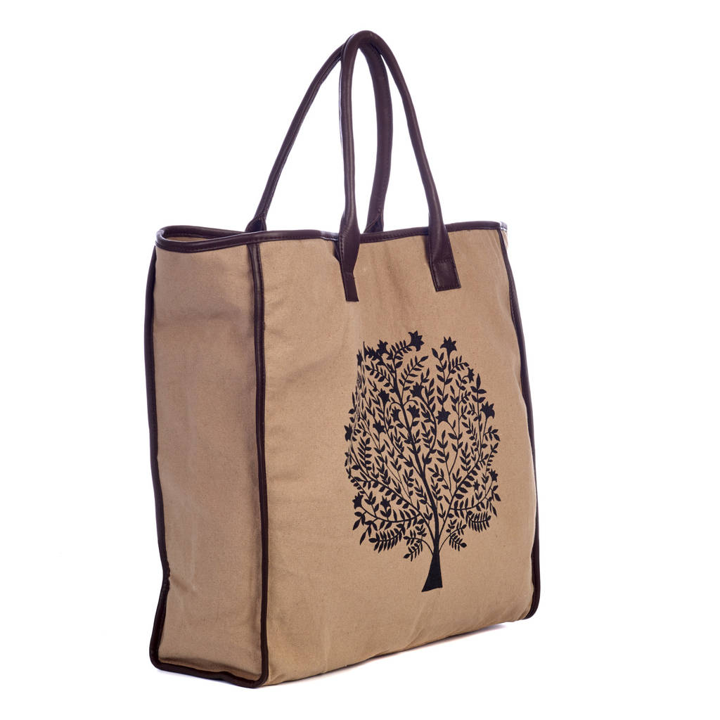 tree of life canvas shopper bag by paper high | 0