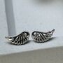 925 Sterling Silver Angel Wing Feather Studs, thumbnail 1 of 5