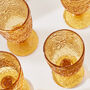 Set Of Four Amber Sunrise Embossed Wine Glasses, thumbnail 3 of 8