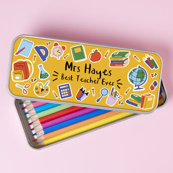 Best Teacher Ever Pencil Tin, 3 of 4