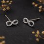 Sterling Silver Infinity Stud Earrings, thumbnail 5 of 8