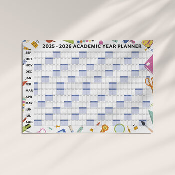 A1 Academic Wall Calendar 2025 2026, 12 of 12