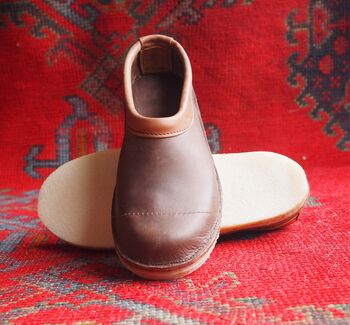 Handmade Leather Gardenning Clogs, 4 of 8