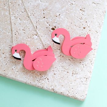 Flamingo Pool Float Perspex Necklace, 3 of 3