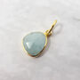 18ct Gold Plated Aquamarine March Bezel Pendant, thumbnail 1 of 2