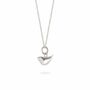 Tiny Bird Charm Necklace Sterling Silver, thumbnail 2 of 6