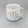 Mr And Mrs Ceramic Marble Blue Mugs, thumbnail 4 of 5