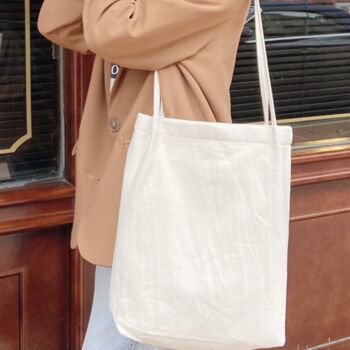 Linen Pastel Large Shopping Tote Bag, 5 of 9