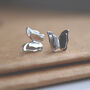 Butterfly Stud Earrings Solid Silver Nature Inspired, thumbnail 3 of 3