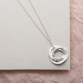 Personalised Satin Hammered Russian Ring Necklace, 4 of 7