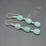 Amazonite Gold Plated Sterling Silver Drop Earrings, thumbnail 1 of 7