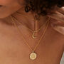 Moon Choker Necklace In Silver Or Gold Vermeil, thumbnail 2 of 5