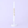 G Decor Set Of Two White Dinner Candles With Gold Stars, thumbnail 4 of 5