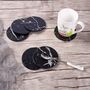Six Pieces Marble Black Coasters For Drinks, thumbnail 1 of 6