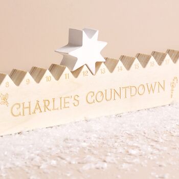 Personalised Wooden Children's Christmas Advent Countdown, 2 of 5