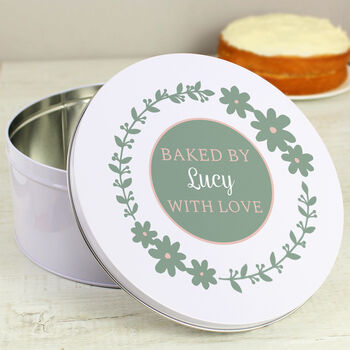 Personalised Floral Design Cake Tin, 3 of 5