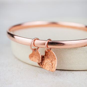 Copper Heart Charm Bangle, 2 of 4