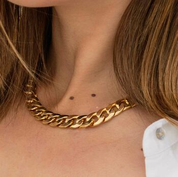 Clara Chunky Statement Gold Chain Necklace, 2 of 4