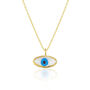 Transparent Glass Evil Eye Sterling Silver Necklace, thumbnail 6 of 7