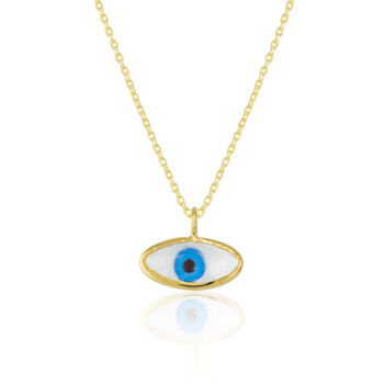 Transparent Glass Evil Eye Sterling Silver Necklace, 6 of 7