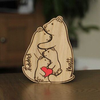 Personalised Bear Family Wooden Puzzle – Custom Family Keepsake Gift, 8 of 9