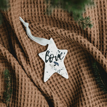 Personalised Star Christmas Tree Ornament With Shell, 7 of 8