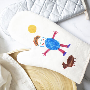Personalised Child's Drawing Oven Mitt, 4 of 8