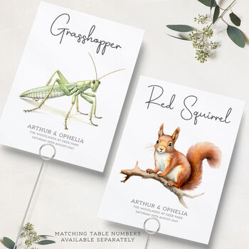 Woodland Wedding Animal Seating Plan, 6 of 8