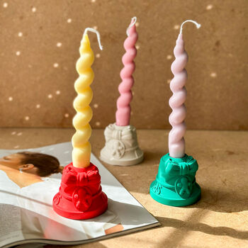 Christmas Candle Stick Holders With Gingerbread Detail, 5 of 7