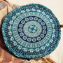 Hand Printed Elephant Mandala Floor Yoga Cushion, thumbnail 6 of 8