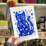 Felicette The Space Cat Foil Mini Print, thumbnail 4 of 5