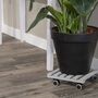 Square Wooden Plant Pot Caddy With Grey Wheels Trolley, thumbnail 2 of 4