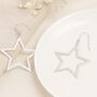 Sterling Silver Star Outline Drop Earrings, thumbnail 4 of 4