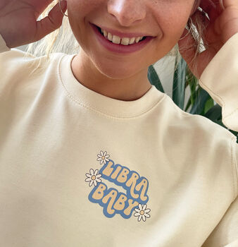 Personalised Motif Star Sign Baby Birthday Sweatshirt, 7 of 9